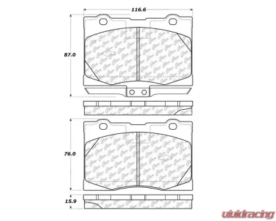 StopTech Brake Pads, Front, Red, for Honda Civic 2006-2011, 104.1091 - 104.10910