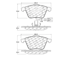 StopTech Brake Pads, Front, Ceramic, Black - Honda Civic 2006-2011 - 104.1111