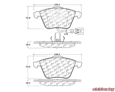 StopTech Brake Pads, Front, Ceramic, Black - Honda Civic 2006-2011 - 104.1111 - 104.11110