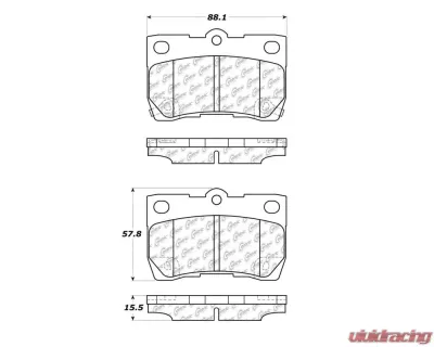 StopTech Brake Pads - Front, Ceramic, Red, Ford Mustang 2015-2023, 104.1113 - 104.11130