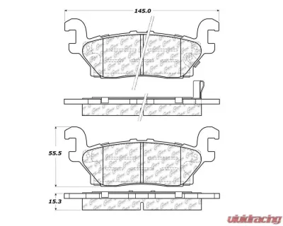 StopTech Brake Pads - Front, Ceramic, Red, Ford Mustang 2015-2023 - 104.112 - 104.11200