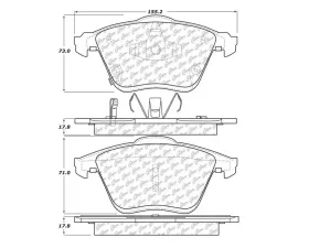 StopTech Brake Pads for Ford Mustang 2015-2020, Red, Front, 104.1186