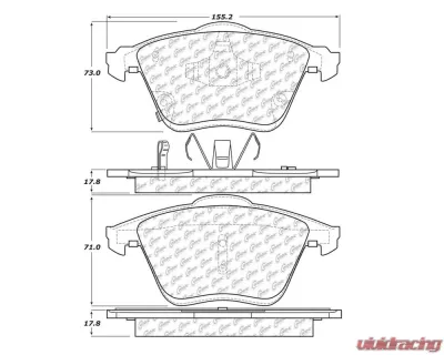 StopTech Brake Pads for Ford Mustang 2015-2020, Red, Front, 104.1186 - 104.11860