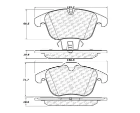 StopTech Brake Pads - Performance, Ceramic, Front, Ford Mustang 2015-2023, 104.1241