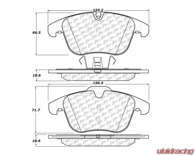 StopTech Brake Pads - Performance, Ceramic, Front, Ford Mustang 2015-2023, 104.1241 - 104.12410