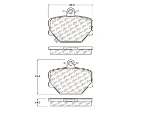 StopTech Brake Pads Set - Front, Ceramic, Red - Ford Mustang 2015-2023 - 104.1252
