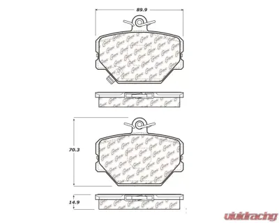 StopTech Brake Pads Set - Front, Ceramic, Red - Ford Mustang 2015-2023 - 104.1252 - 104.12520