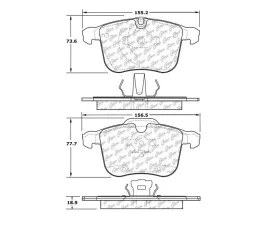 StopTech Brake Pads - Front, Ceramic, Red - Ford Mustang 2015-2023 - 104.1257
