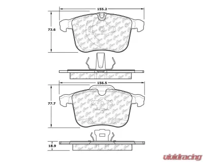 StopTech Brake Pads - Front, Ceramic, Red - Ford Mustang 2015-2023 - 104.1257 - 104.12570