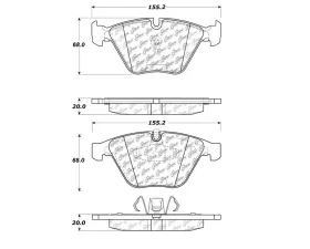StopTech Brake Pads for Ford Mustang 2015-2021, Ceramic, Front, 104.126