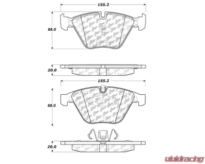 StopTech Brake Pads for Ford Mustang 2015-2021, Ceramic, Front, 104.126 - 104.12600