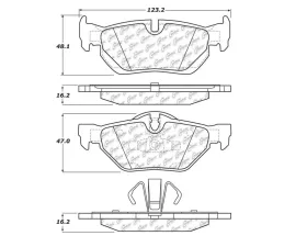 StopTech Brake Pads - Front, Ceramic, Red, Ford Mustang 2015-2020, 104.1267