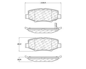 StopTech Brake Pads - Front, Ceramic, Red, Honda Civic 2006-2011, 104.1274