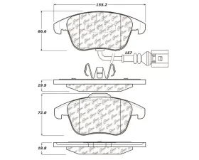 StopTech Performance Brake Pads for Ford Mustang 2015-2023, Red, 104.1375