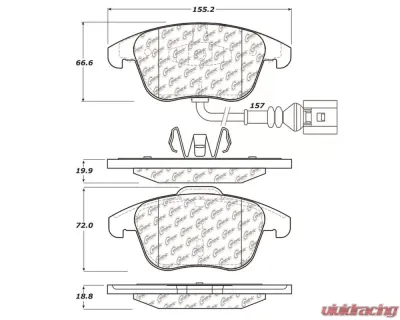 StopTech Performance Brake Pads for Ford Mustang 2015-2023, Red, 104.1375 - 104.13750