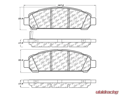 StopTech Performance Brake Pads for Ford Mustang 2015-2023, Red, 104.1401 - 104.14010
