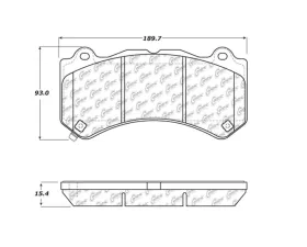 StopTech Brake Pads - Front, Red, for Ford Mustang 2015-2023, 104.1405