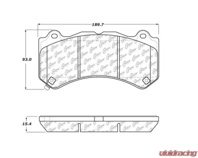 StopTech Brake Pads - Front, Red, for Ford Mustang 2015-2023, 104.1405 - 104.14050