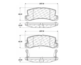 StopTech Brake Pads - Front, Red, for Honda Civic 2016-2021, 105.0325