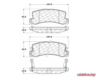StopTech Brake Pads - Front, Red, for Honda Civic 2016-2021, 105.0325 - 105.03250