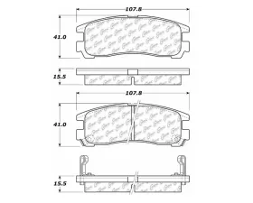 StopTech Brake Pads, Front, Ceramic, Black - Ford Mustang 2015-2023, 105.0383
