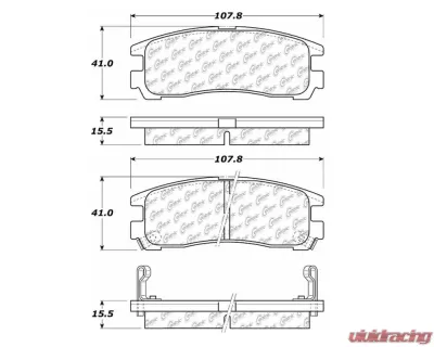 StopTech Brake Pads, Front, Ceramic, Black - Ford Mustang 2015-2023, 105.0383 - 105.03830