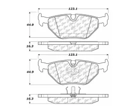 StopTech Brake Pad Set - Front, Red, for Ford Mustang 2015-2023, 105.0396