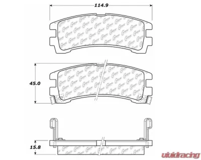 StopTech Brake Pads for Ford Mustang 2015-2023, Ceramic, Front, 105.0401 - 105.04010