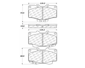 StopTech Brake Pads - Front, Ceramic, Black for Ford Mustang 2015-2023, 105.041