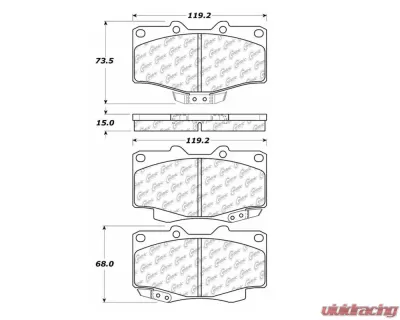 StopTech Brake Pads - Front, Ceramic, Black for Ford Mustang 2015-2023, 105.041 - 105.04100