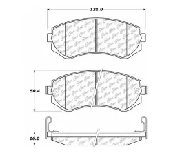 StopTech Brake Pads for Ford Mustang 2015-2023, Ceramic, Front, 105.0422