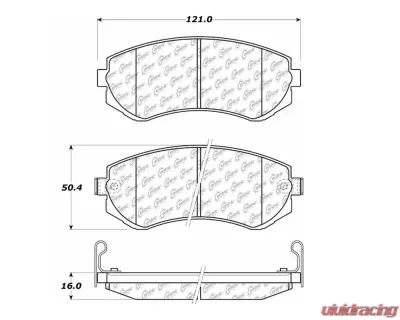 StopTech Brake Pads for Ford Mustang 2015-2023, Ceramic, Front, 105.0422 - 105.04220