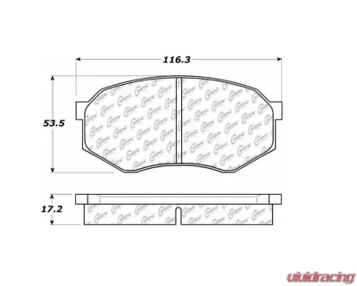 StopTech Brake Pads - Front, Ceramic, Red, Ford Mustang 2015-2023, 105.0433 - 105.04330