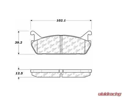 StopTech Brake Pads - Front, Ceramic, Red, Honda Civic 2016-2021, 105.0458 - 105.04580