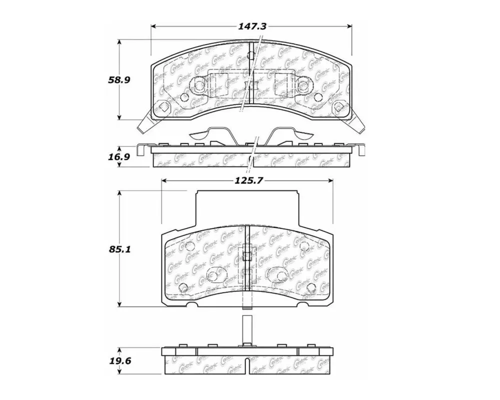 StopTech Brake Pads, Front, Red, for Ford Mustang 2015-2021, 105.0459 - 105.04590