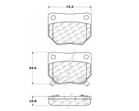 StopTech Brake Pad Set - Front, Red, Ford Mustang 2015-2023, 105.0461