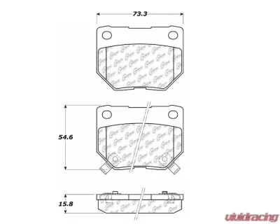 StopTech Brake Pad Set - Front, Red, Ford Mustang 2015-2023, 105.0461 - 105.04610
