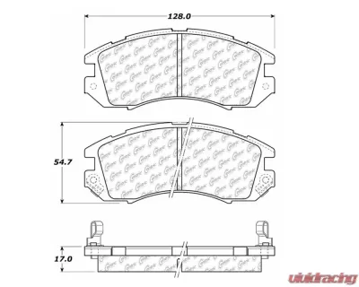 StopTech Brake Pads, Front, Ceramic, Black, for Honda Civic 2006-2011 - 105.047 - 105.04700