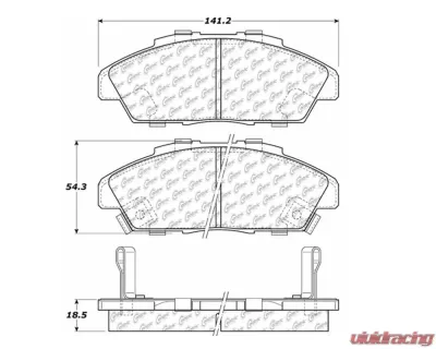 StopTech Brake Pads - Front, Ceramic, Red, Ford Mustang 2015-2020, 105.0496 - 105.04960
