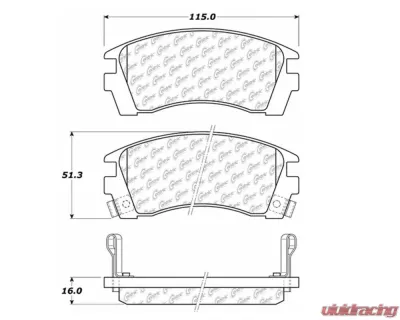 StopTech Brake Pads for Ford Mustang 2015-2023, Ceramic, Front, 105.0509 - 105.05090