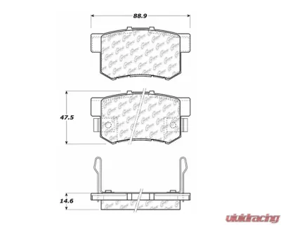 StopTech Brake Pads - Front, Ceramic, Black, Ford Mustang 2015-2023, 105.0536 - 105.05360