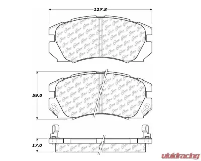 StopTech Performance Brake Pads - Front, Red, for Honda Civic 2006-2011, 105.0563 - 105.05630