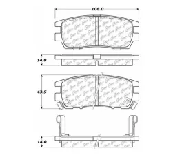 StopTech Brake Pad Set - Front, Red, for Ford Mustang 2015-2023, 105.0567