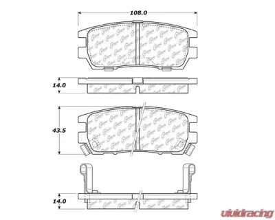 StopTech Brake Pad Set - Front, Red, for Ford Mustang 2015-2023, 105.0567 - 105.05670