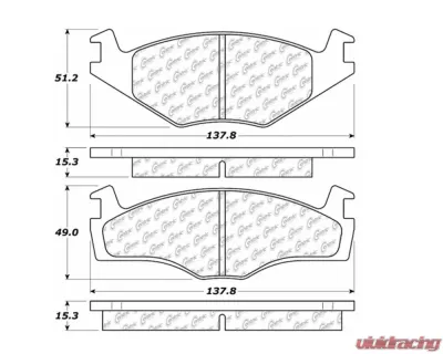 StopTech Brake Pads - Performance for Honda Civic 2006-2011, Red, 105.0569 - 105.05690