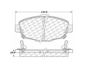 StopTech Brake Pads - Front, Ceramic, Red, Ford Mustang 2015-2020, 105.0571