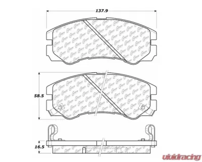 StopTech Performance Brake Pads for Ford Mustang 2015-2021, Red, 105.0579 - 105.05790