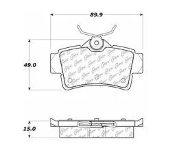 StopTech PosiQuiet Ceramic Brake Pads Rear for Ford Mustang 105.06271