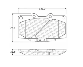 StopTech Brake Pads - Front, Ceramic, Red, Ford Mustang 2015-2023, 105.0647