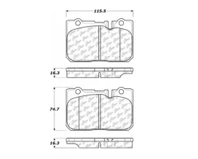 StopTech Performance Brake Pads - Front, Black, Ford Mustang 2015-2023, 105.0665